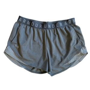Under Armour Womens Gray Heather Play Up Loose Fit Athletic Shorts Large LG